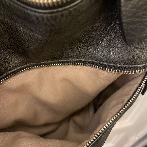 Margot Triple Zip Black Leather Slim Crossbody Messenger - Picture 10 of 12